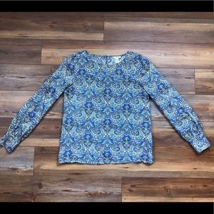 J. Crew Tabitha Peacock 100% Silk Paisley Blouse